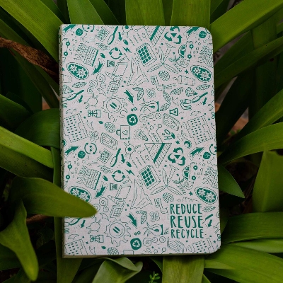 Picture of Tent Series Yellowish Page Reduce Reuse Recycle Green Cover Notebook (SN202108151)