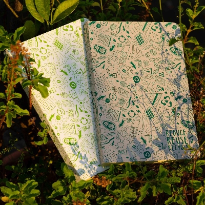 Picture of Tent Series Yellowish Page Reduce Reuse Recycle Soft Green & Green Cover Notebook (SN202108151) 2-Pack