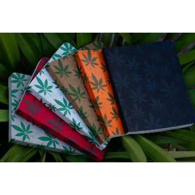 Picture of Leaf Series Black, Green, Brown, Red, Orange & White Leaf Notebook (SN20201125) 6-Pack