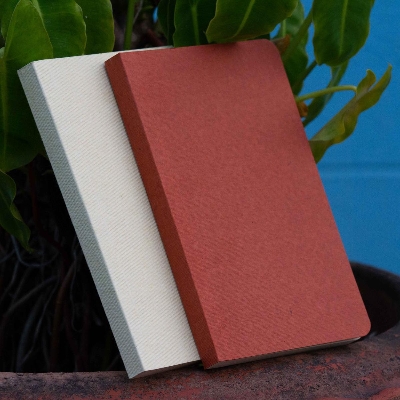 Picture of Tent Series Yellowish Page Hand Made Soft Yellow & Pinewood Texture Cover Notebook 2-Pack