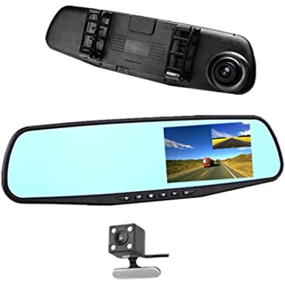 Picture of Car DVR Rear view Mirror Video Recroder 4.3" inch Car Camera Dual lens Cam night
