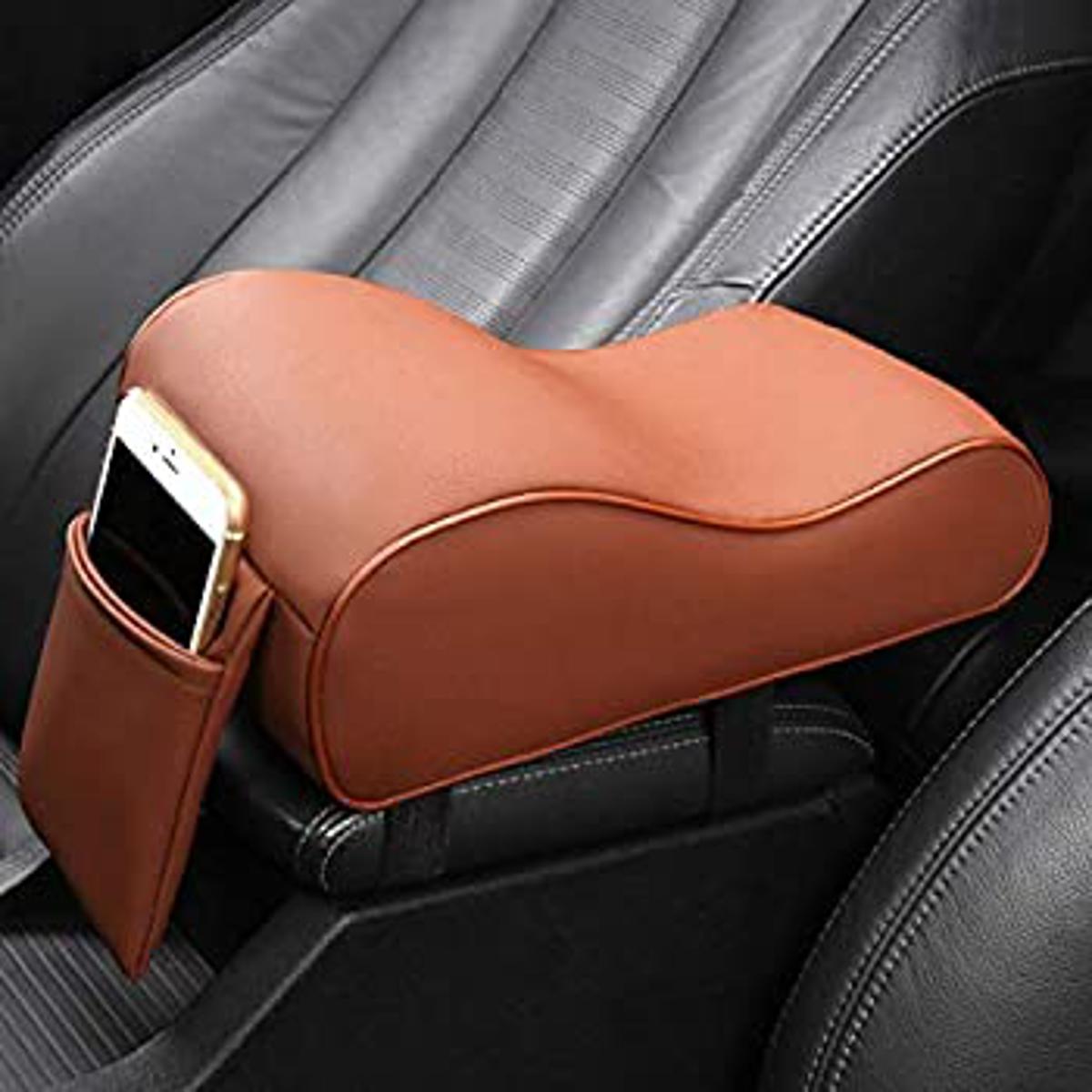 Picture of Leather Car Console Armrest Pad Coffee