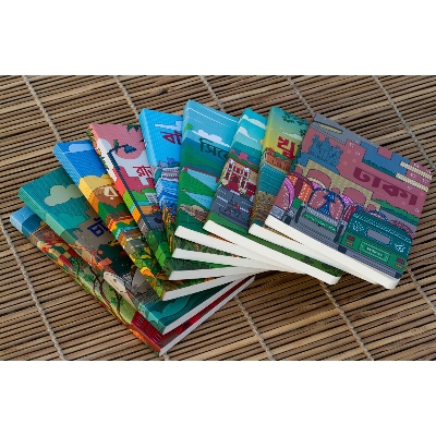 Picture of Work Size Bangladesh Division Series Dhaka, Chattogram (Heritage & Ocean), Sylhet, Barisal, Khulna, Rajshahi, Mymensingh & Rangpur Notebook 9-Pack