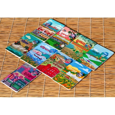 Picture of Dhaka, Chattogram Notebook(Heritage & Ocean), Sylhet, Barisal, Khulna, Rajshahi,  Mymensingh & Rangpur Notebook with Badge 9-Pack