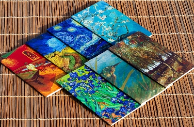 Picture of Starry Night, Almond Blossoms, Irises, Poplars near Nuenen, The Night Cafe, Wheatfield with Crows & The Kingfisher Notebook 7-Pack