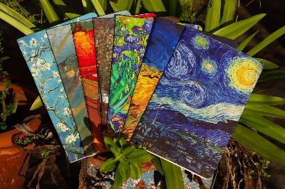 Picture of Starry Night, Almond Blossoms, Irises, Poplars near Nuenen, The Night Cafe, Wheatfield with Crows & The Kingfisher Notebook 7-Pack