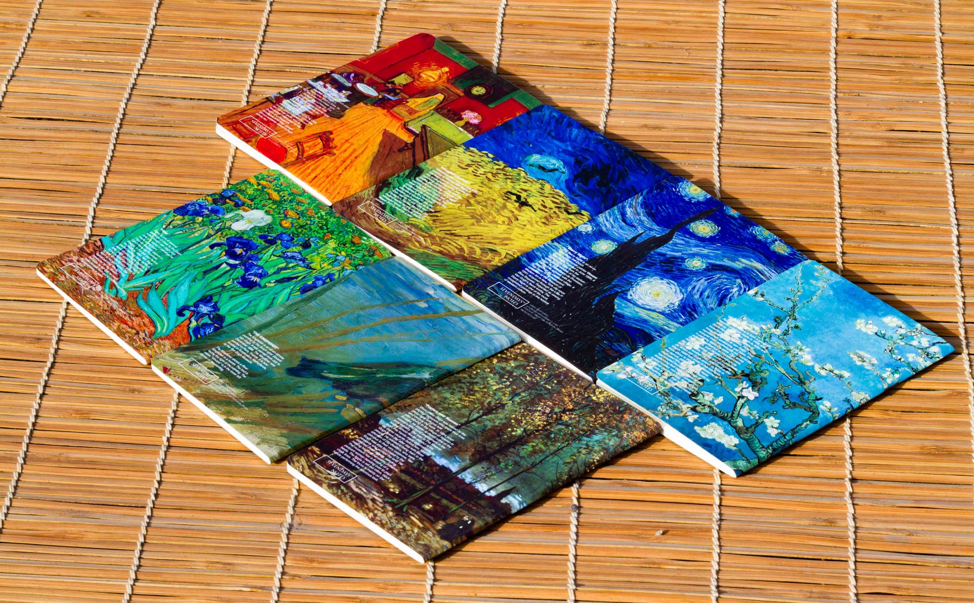 Picture of Starry Night, Almond Blossoms, Irises, Poplars near Nuenen, The Night Cafe, Wheatfield with Crows & The Kingfisher Notebook 7-Pack