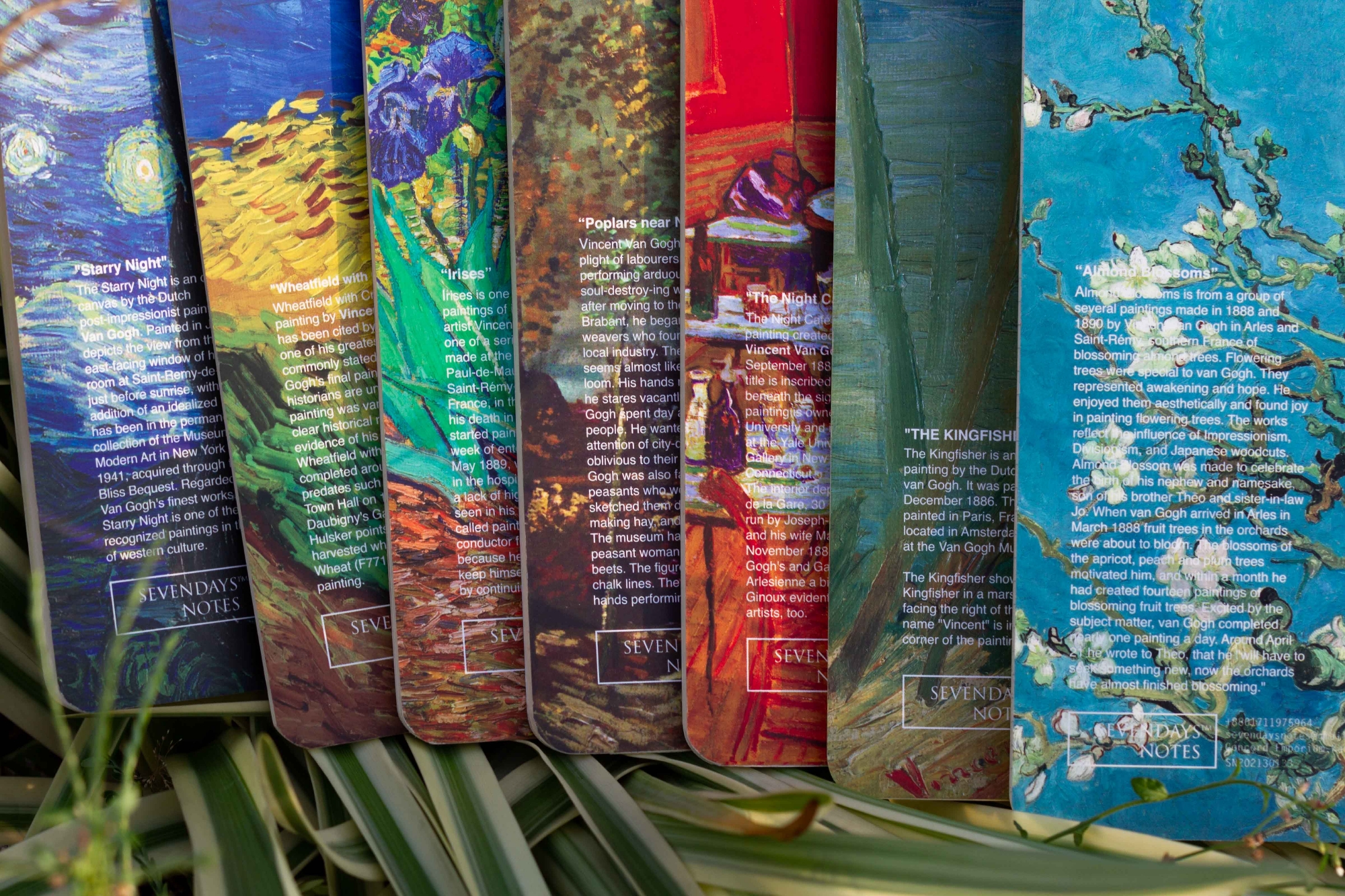 Picture of Starry Night, Almond Blossoms, Irises, Poplars near Nuenen, The Night Cafe, Wheatfield with Crows & The Kingfisher Notebook 7-Pack