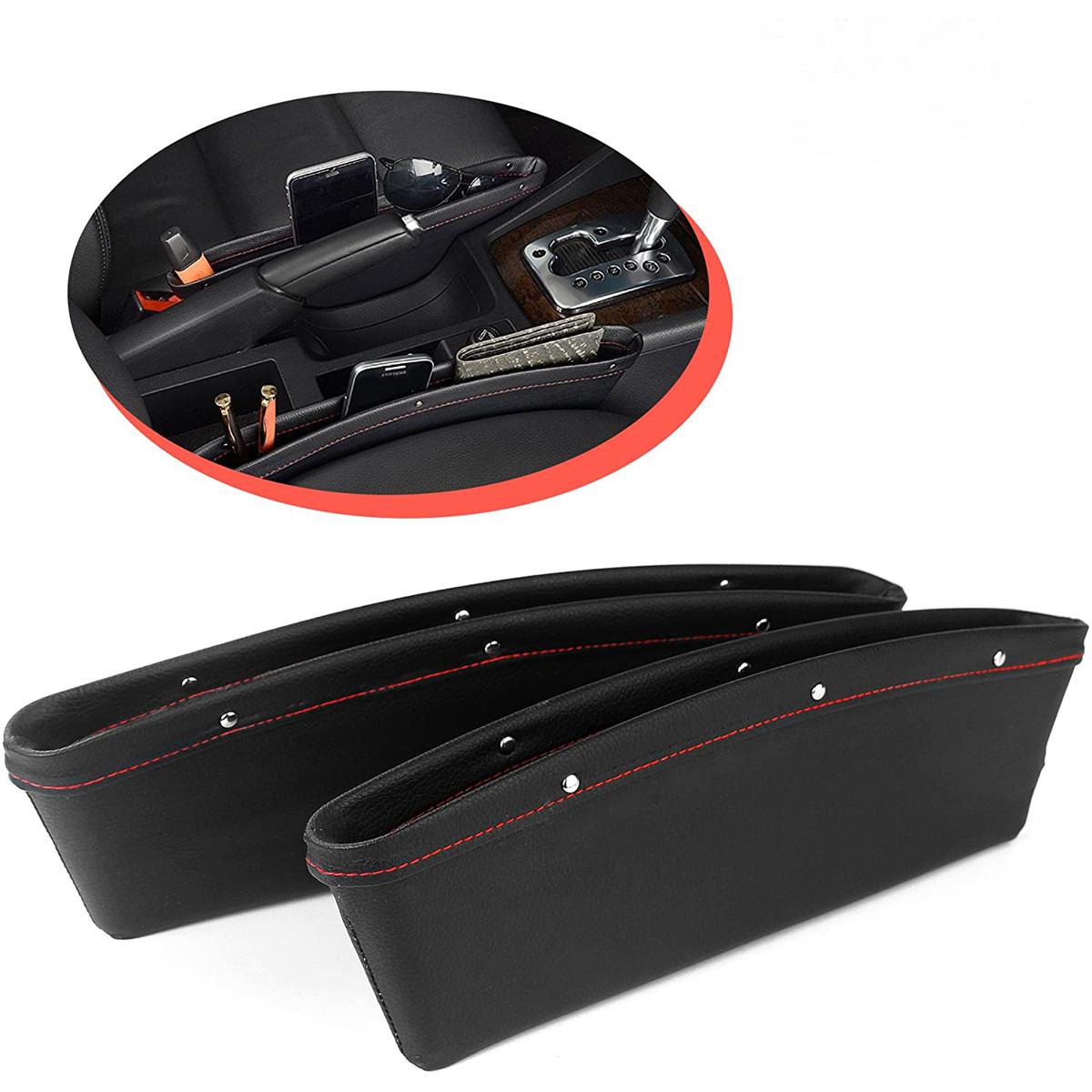 Picture of Leather Car Seat Catch Caddy- Gap Filler and Organizer in Between Front Seat and Console