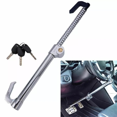 Picture of Car Steering Wheel Lock High Security Stainless Steel Steering Wheel Locks Double Hook Locks for Almost Cars