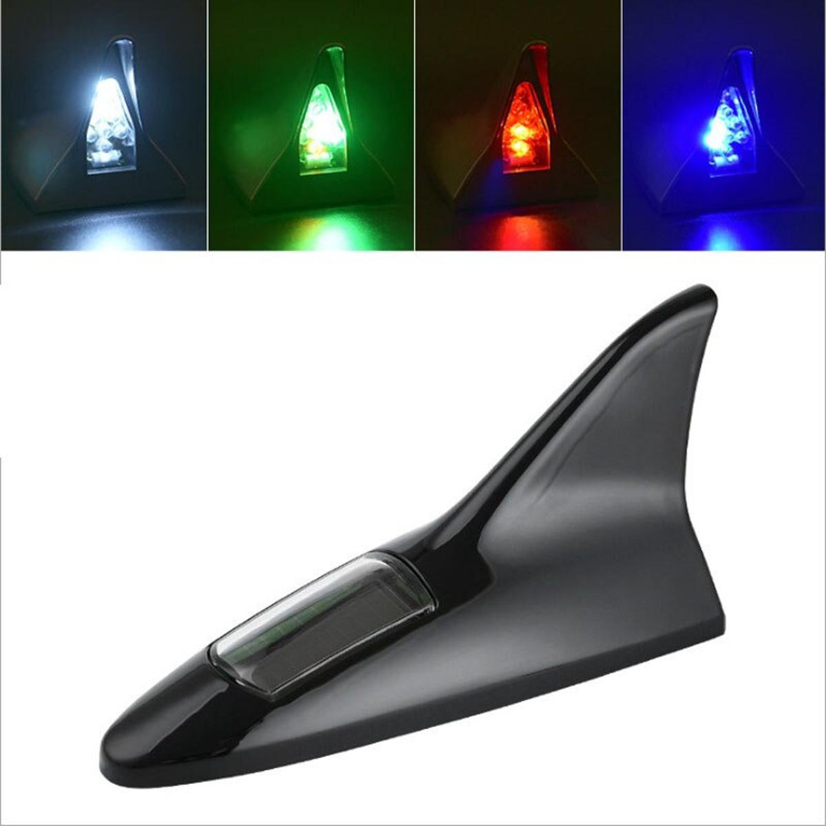 Picture of LED Car Shark Fin Antenna Solar Power Warning Lights Antenna