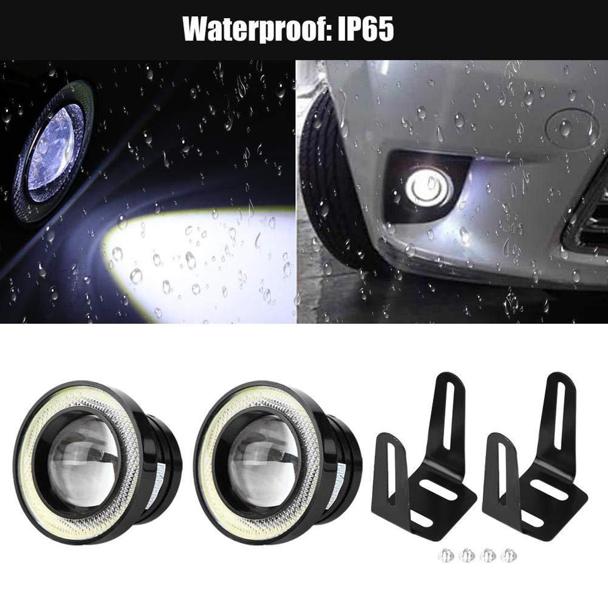 Picture of 1Pair Car Angel Eyes Fog Lights Daytime Running Light DRL LED Fog Lamp Headlight 64mm oto aksesuar automobiles car accessories
