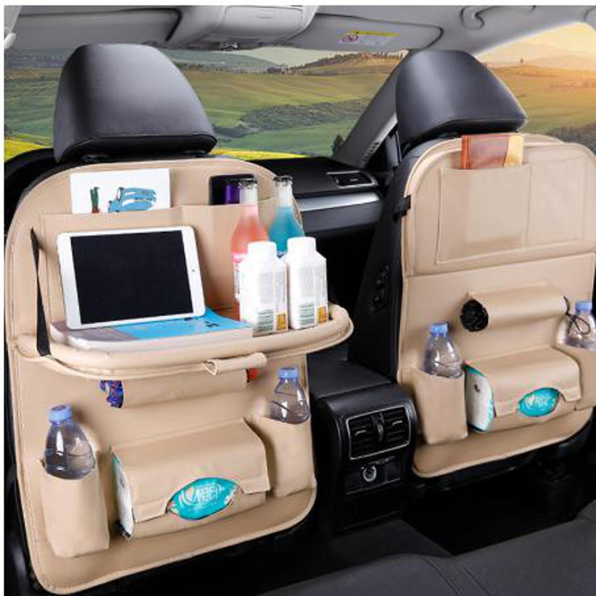 Picture of 2 pcs Universal Waterproof Car Seat Cover Organizer Storage Bag Multi Pocket Hanging Pouch Multifunction Vehicle Accessories