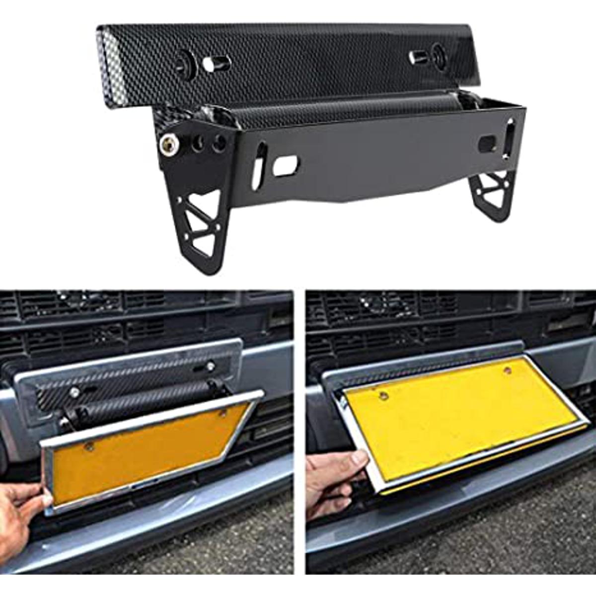 Picture of New Universal Adjustable Carbon Fiber Pattern Car Racing License Plate Frame Holder Bracket DXY88