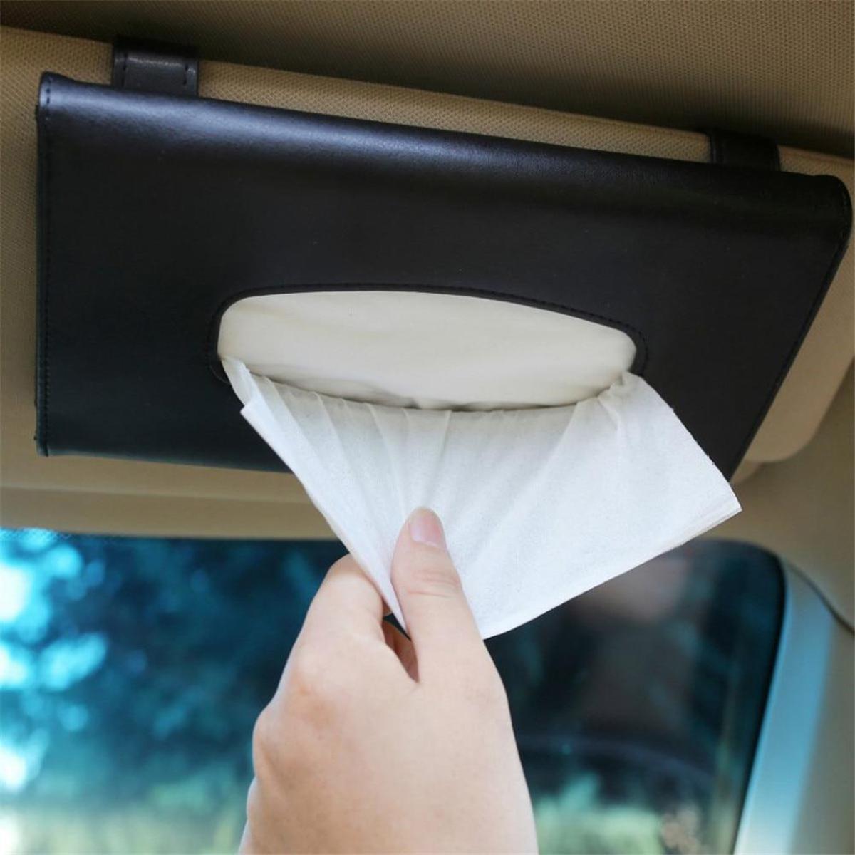Picture of car sun visor pu leather tissue box