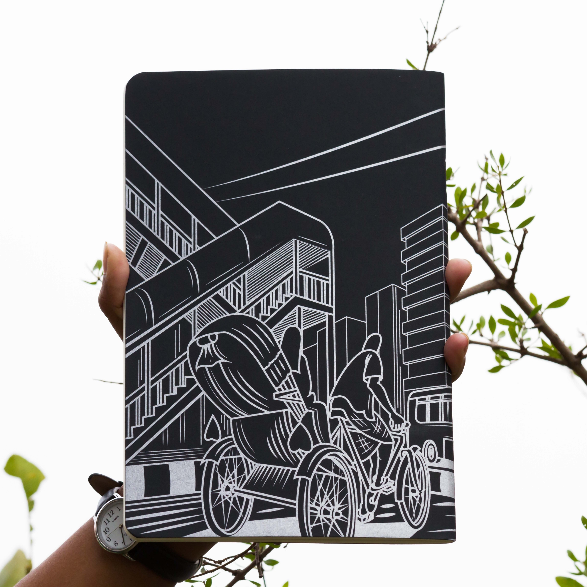 Picture of Dhaka (Line) Black Silver Cover Notebook (SN202309382)