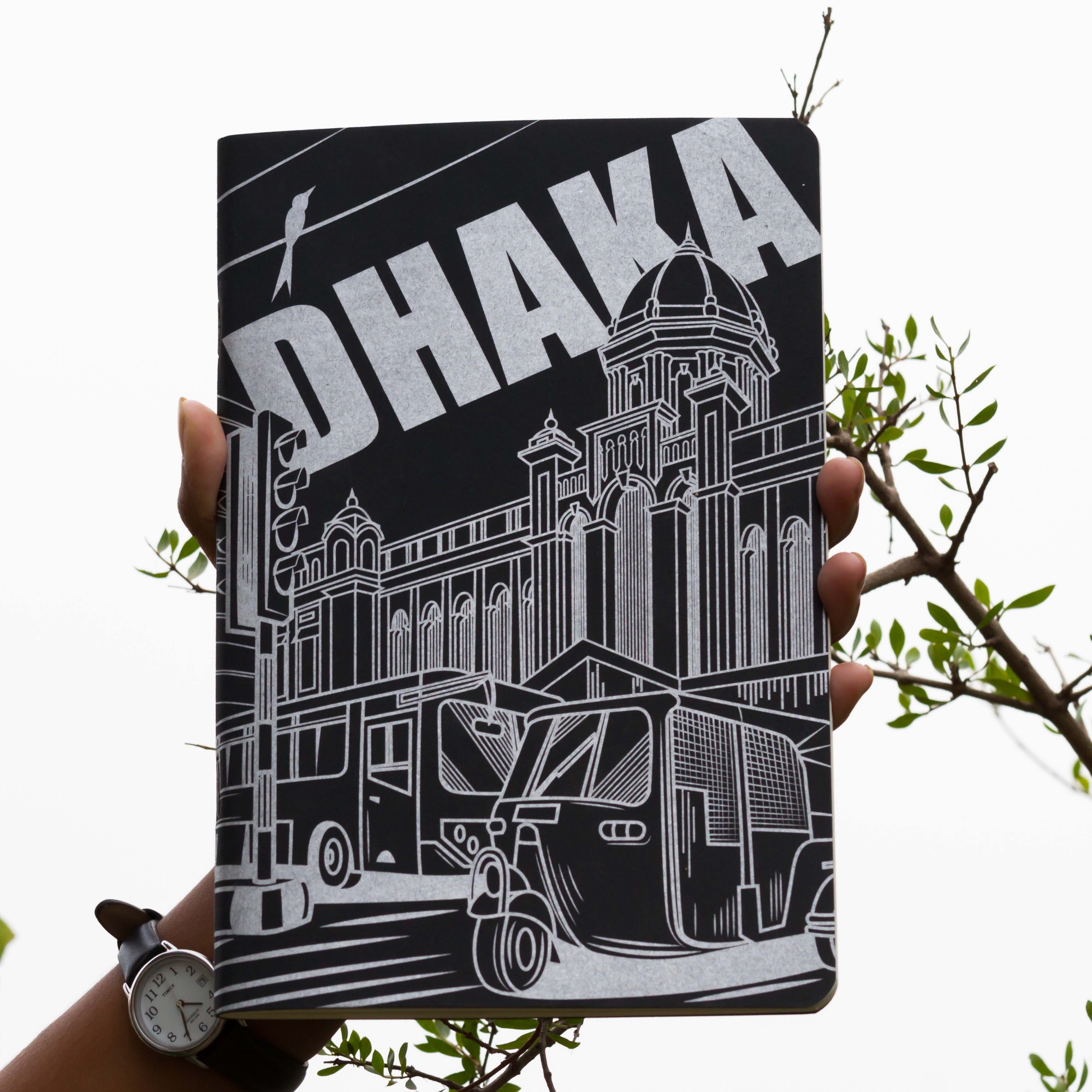 Picture of Dhaka (Line) Black Silver Cover Notebook (SN202309382)