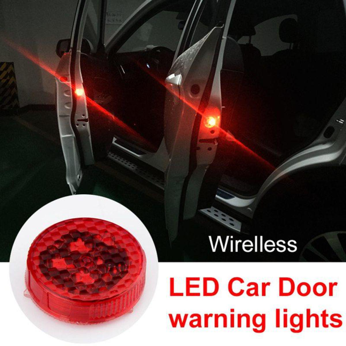 Picture of 2pcs Car Led door warning light Red Rotating Beacon Led Lamp Anti Collision Magnetic Flashing Auto Strobe Traffic Light