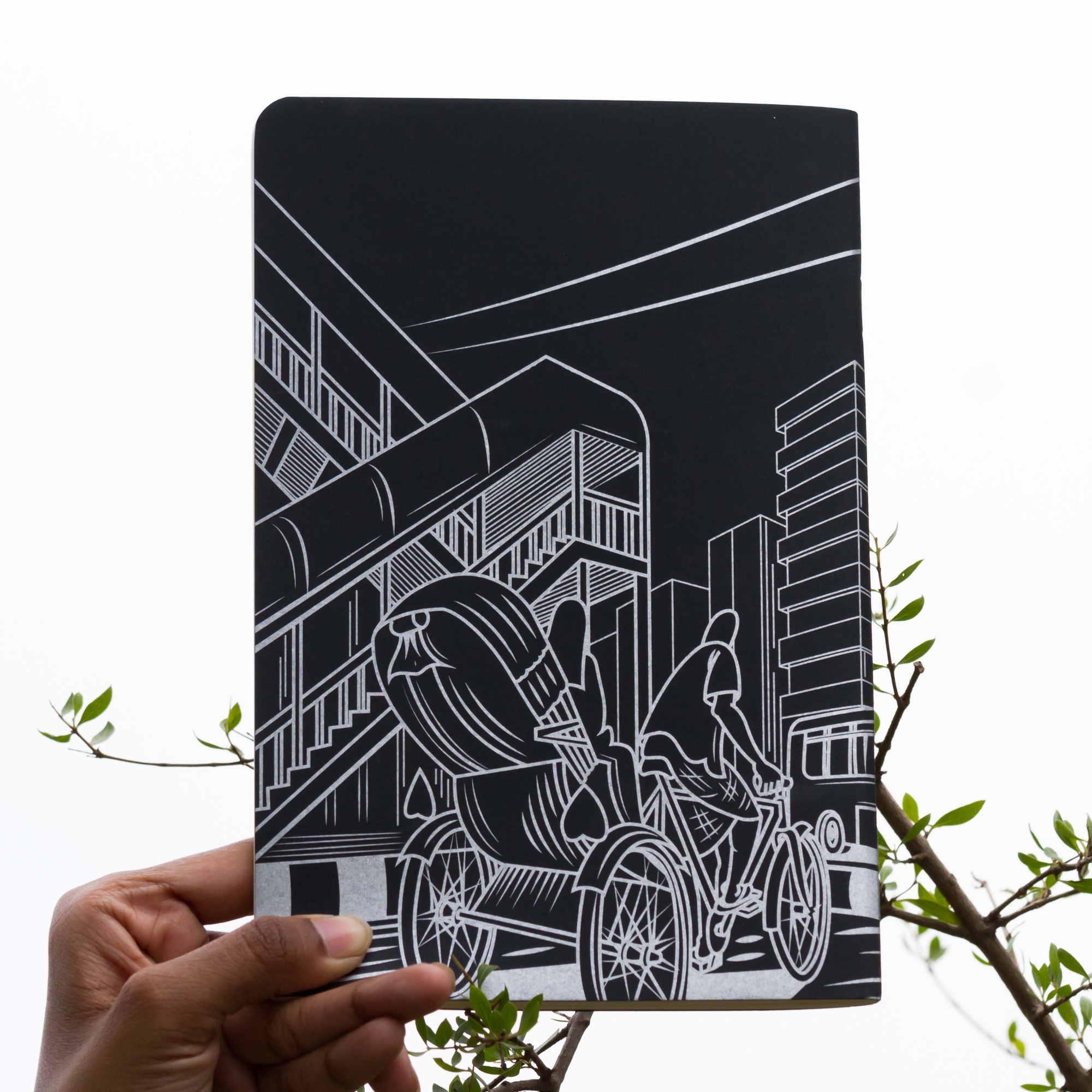 Picture of Dhaka (Line) Black Silver Cover Notebook (SN202309382)