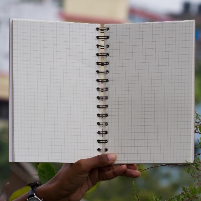 Picture of Designer Series White Grid Print Spiral Grid Graph Notebook