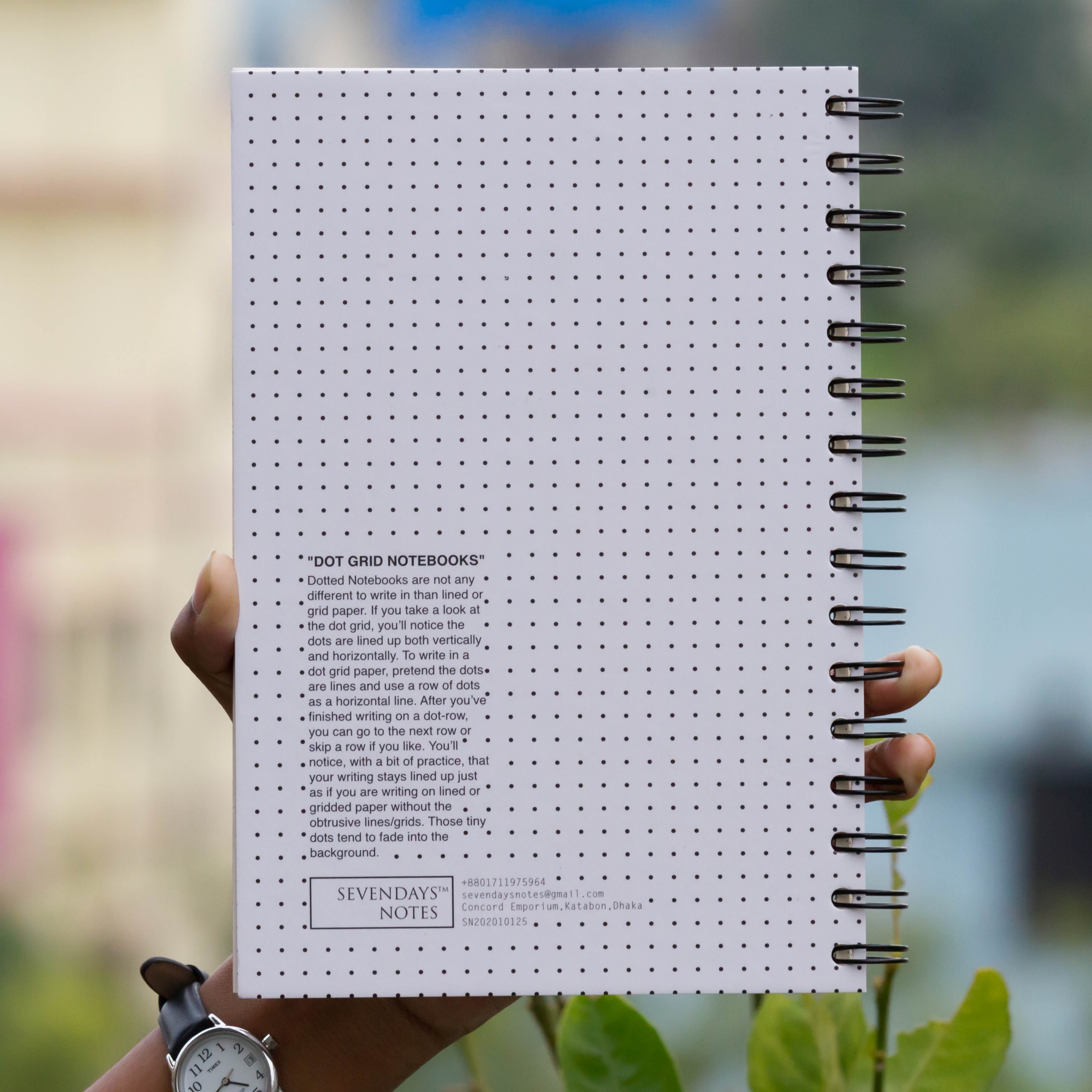 Picture of Designer Series White Dot Print Spiral Dotted Grid Notebook