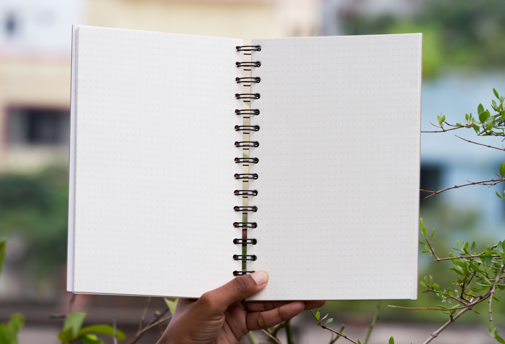 Picture of Designer Series White Dot Print Spiral Dotted Grid Notebook