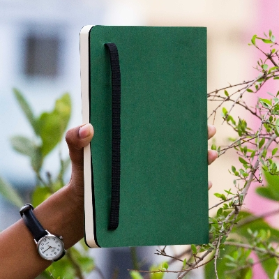Picture of Daily Journal Green Notebook with Elastic Band