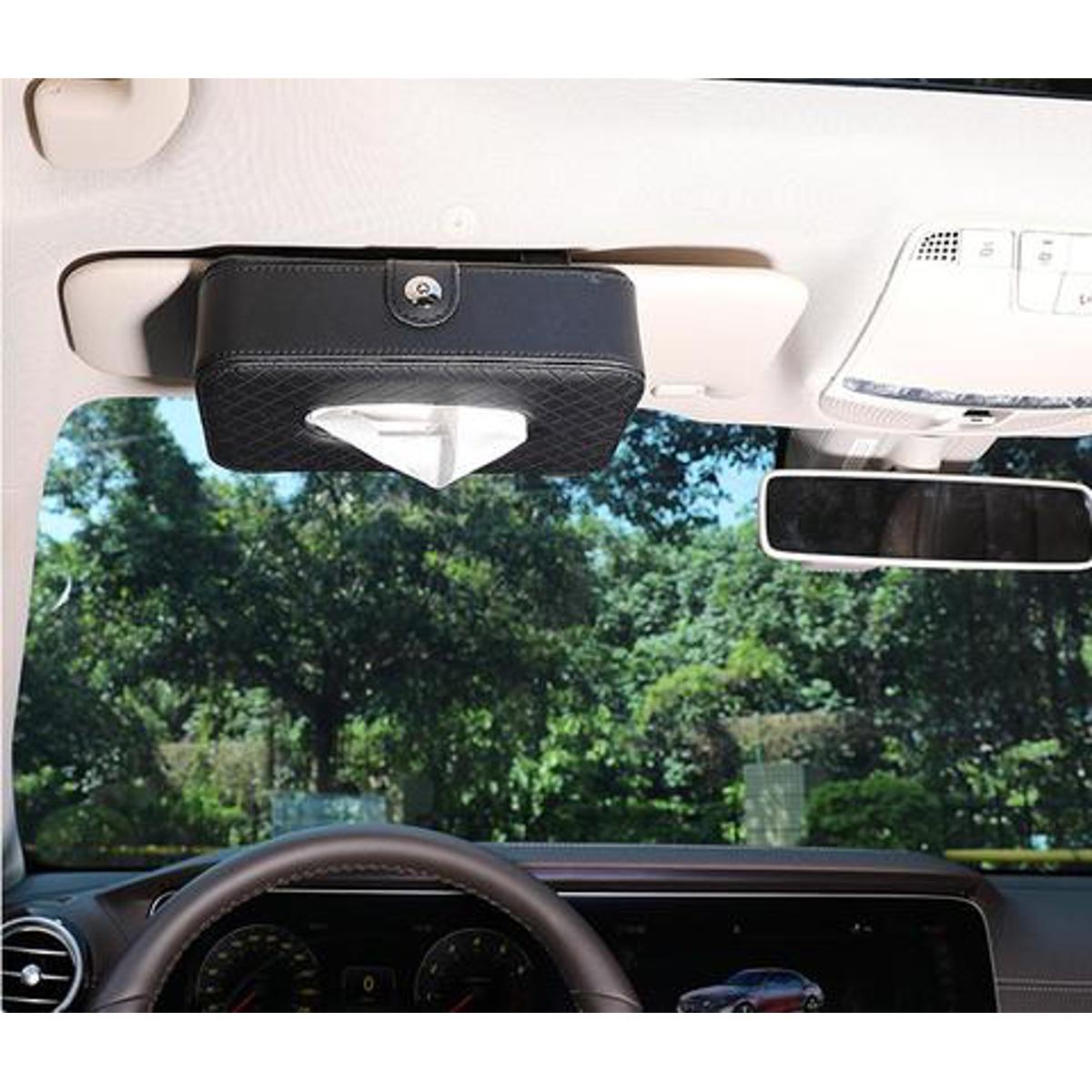 Picture of 1Pcs Car Tissue Box Towel Sets Car Sun Visor Napkins Tissue Boxes Holder Auto Interior Storage Bag Decoration Car Accessories