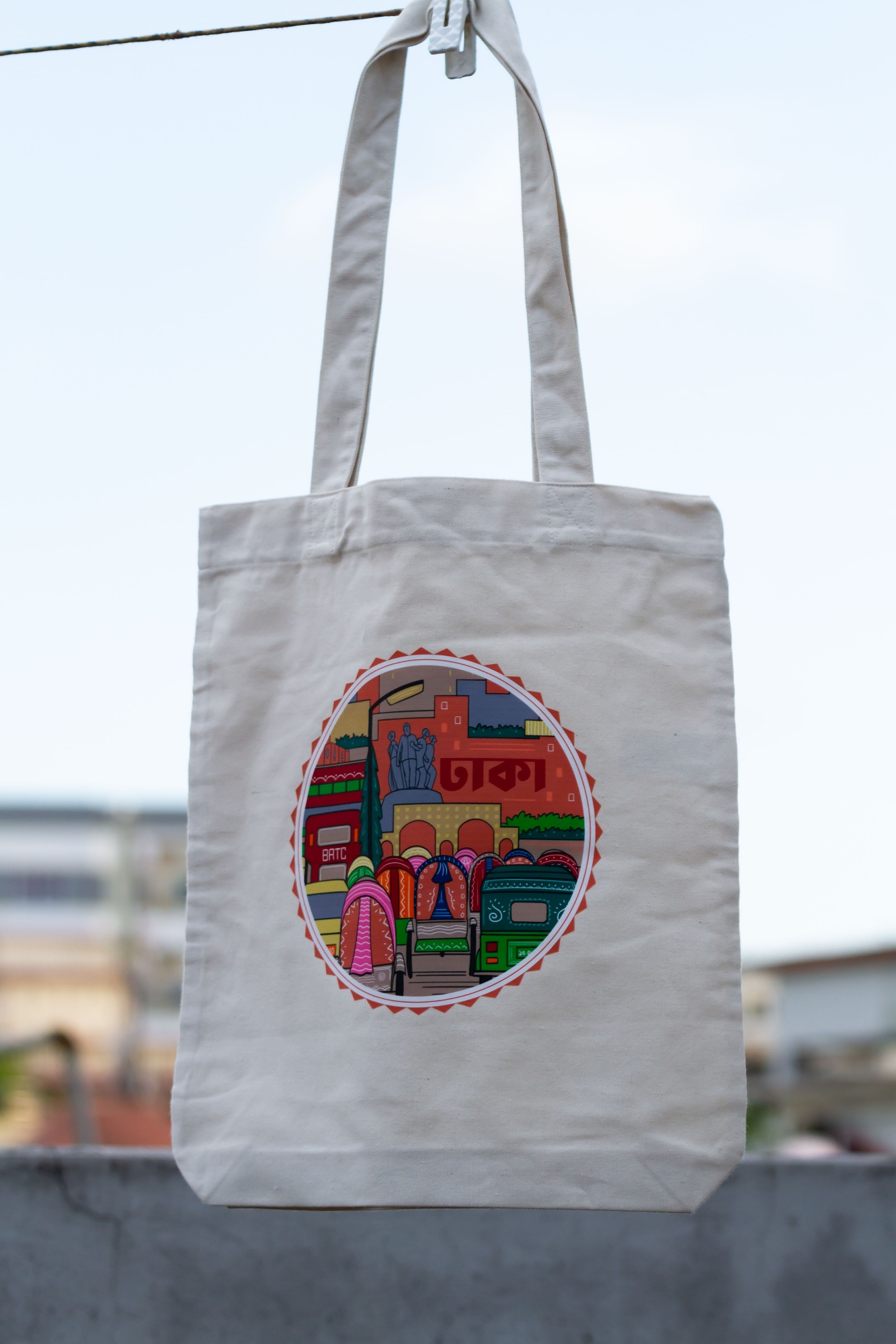 Picture of Sevendays Dhaka(Round) Canvas Tote Bag