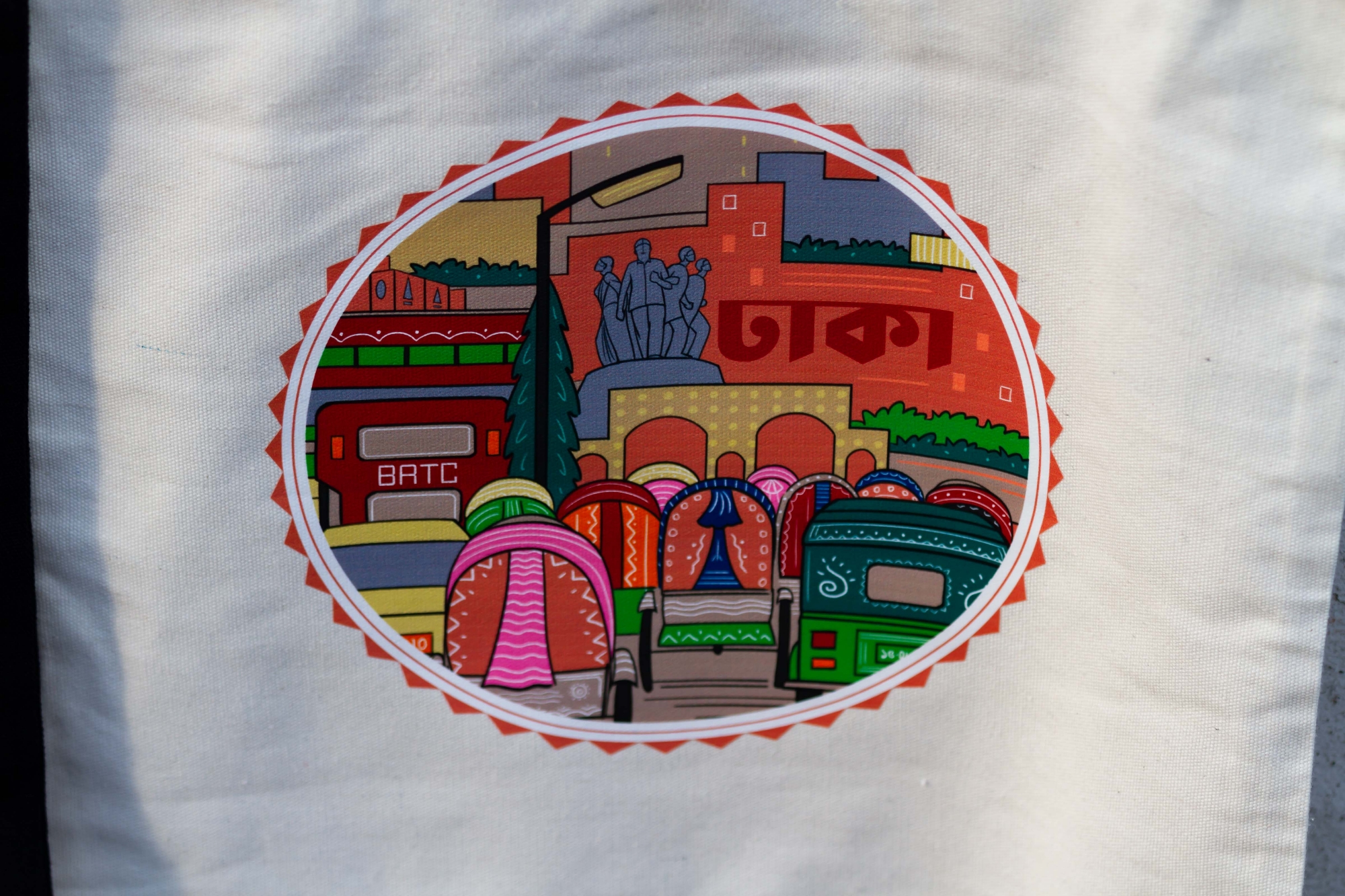 Picture of Sevendays Dhaka(Round) Canvas Tote Bag