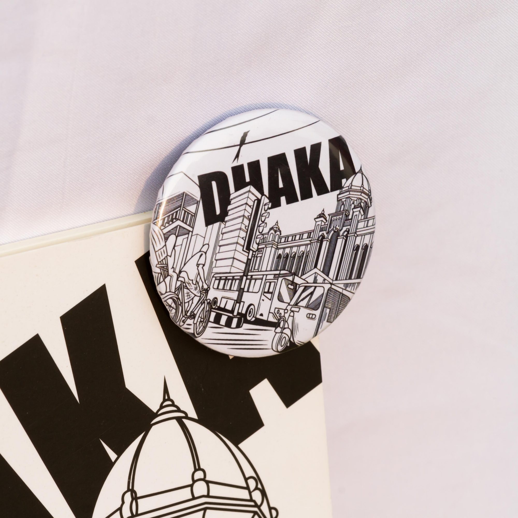 Picture of Dhaka (Line) White Cover Notebook with Badge (SN202309382)