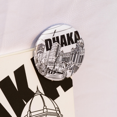 Picture of Dhaka (Line) White Cover Notebook with Badge (SN202309382)