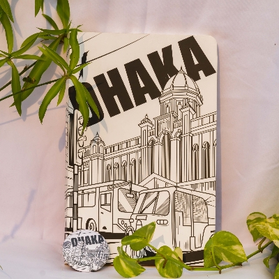Picture of Work Size Dhaka (Line) White Cover Notebook  with Badge (SN202309382)