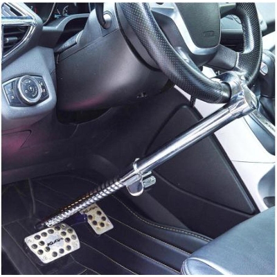 Picture of Stainless Steel Steering Wheel Lock Duty Extendable Anti Theft Car Steering Wheel Clutch Brake Lock