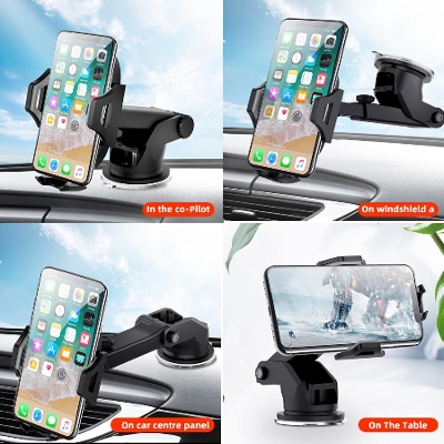 Picture of Phone Holder 360 Rotation Mount in Car Stand For Samsung iPhone Huawei No Magnetic Support Mobile Phone Sucker Car Phone Bracket