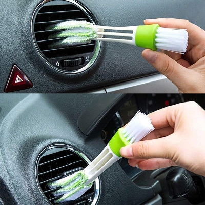 Picture of 1pcs Long Durable 2 In 1 Double Slider Car Air-conditioner Outlet Cleaning Tool Outlet Window Cleaning Multi-purpose Brush