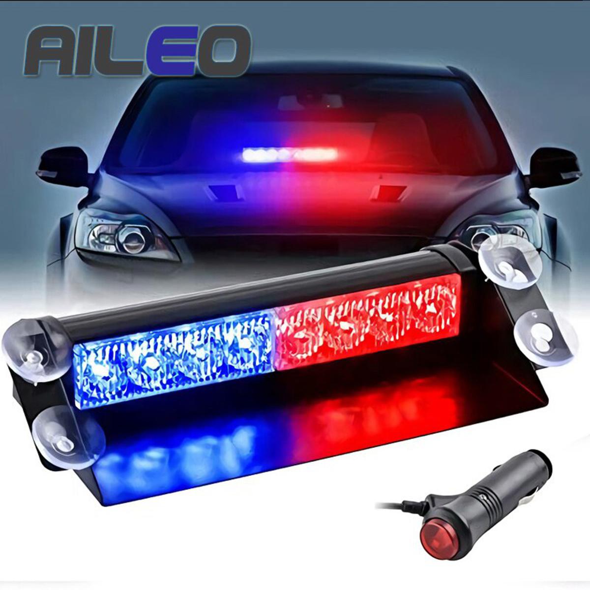 Picture of 8 LED Red Blue Flash Light auto LED lamp - DC12V