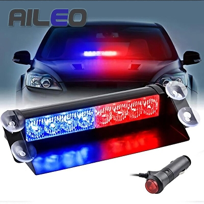 Picture of 8 LED Red Blue Flash Light auto LED lamp - DC12V