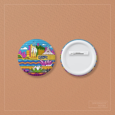 Picture of Dhaka (Monument) Button Pin Badge - 10 Pcs
