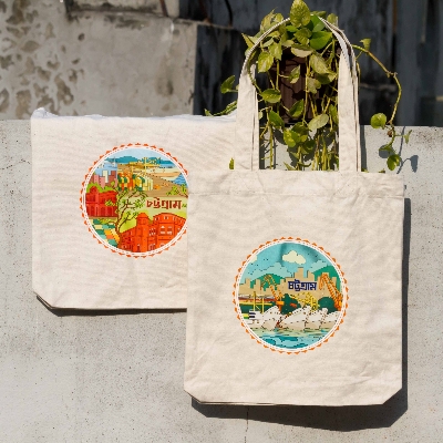 Picture of Sevendays Chattogram (Heritage & Ocean) (Round) Canvas Tote Bag 2-Pack