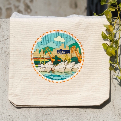 Picture of Sevendays Chattogram (Ocean) (Round) Canvas Tote Bag