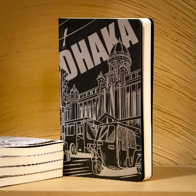Picture of Work Size Dhaka (Line) Black Cover Notebook (SN202309382)