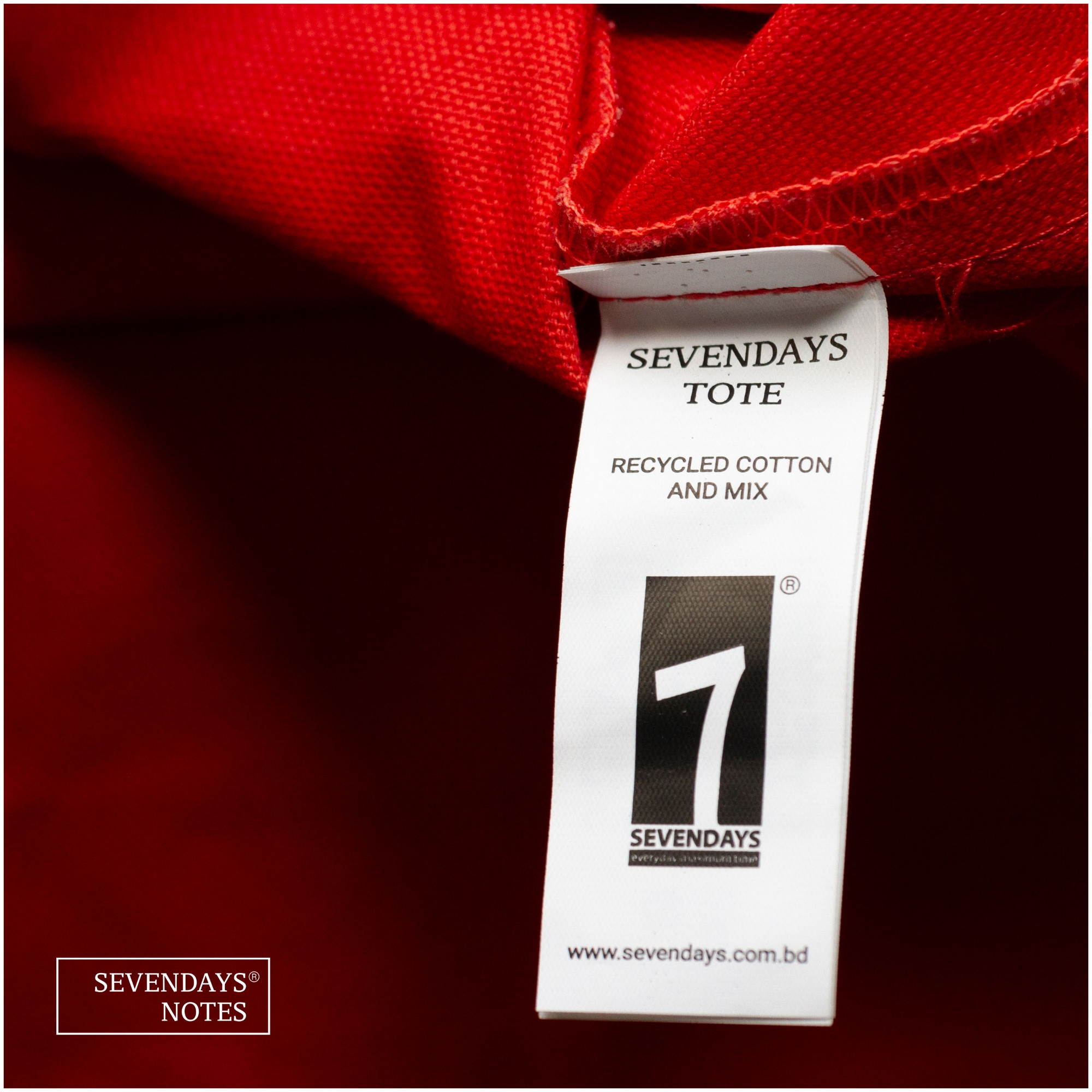 Picture of Sevendays Dhaka Line (Brown Print Round) White Canvas Tote Bag with Inside Pocket