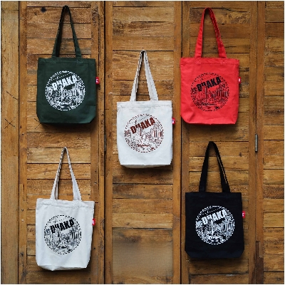 Picture of Sevendays Dhaka Line (Print Round) Black, Olive, Orange, White(Black), White(Brown) Canvas Tote Bag with Inside Pocket 5-Pack