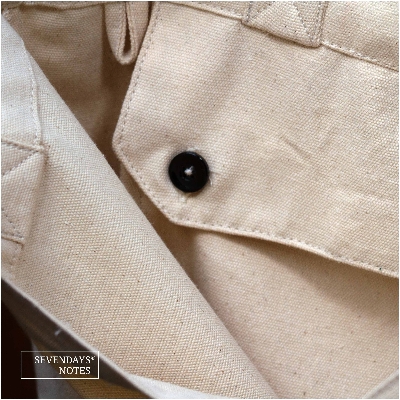 Picture of Sevendays Dhaka Line (Black Print Round) White Canvas Tote Bag with Inside Pocket