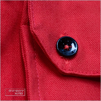 Picture of Sevendays Dhaka Line (Black Print Round) Orange Canvas Tote Bag with Inside Pocket