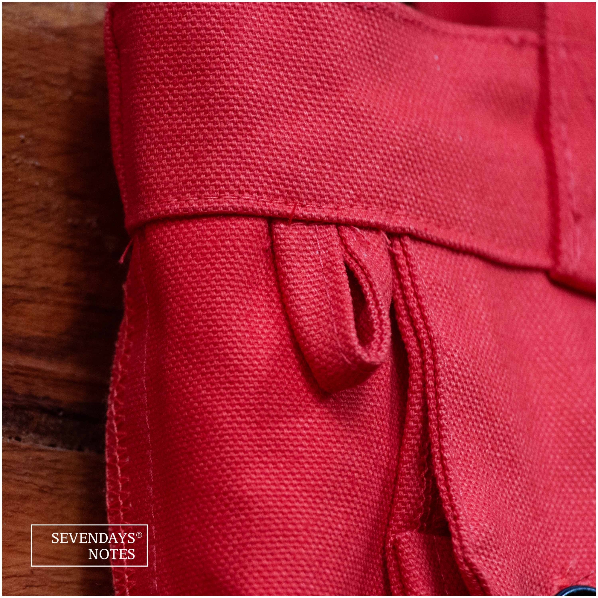 Picture of Sevendays Dhaka Line (Black Print Round) Orange Canvas Tote Bag with Inside Pocket