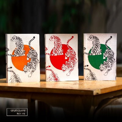 Picture of Tiger (Red, Orange & Green) Notebook (SN202502006) 3-Pack