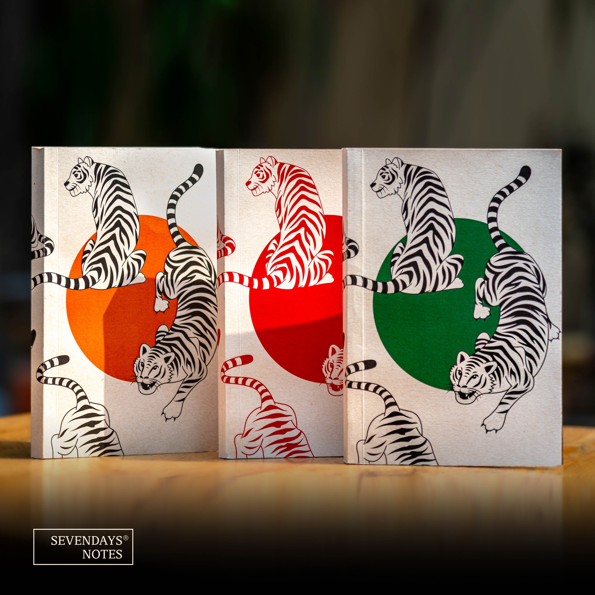 Picture of Tiger (Red, Orange & Green) Notebook (SN202502006) 3-Pack