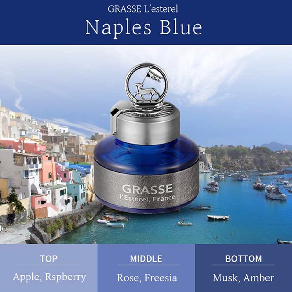 Picture of Bullsone Grasse L'esterel, Natural Car Air Fresheners, Luxury Car Perfume - Naples Blue